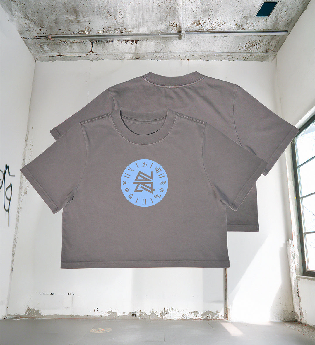 Damen Crop-Top Duality (Faded Grey)